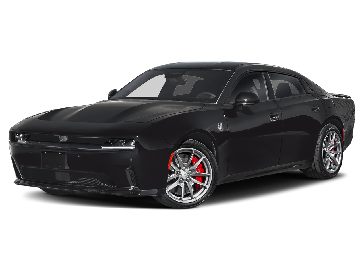 2026 Dodge Charger R/T Plus in Diamond Black Crystal Pearlcoat — front three-quarter view