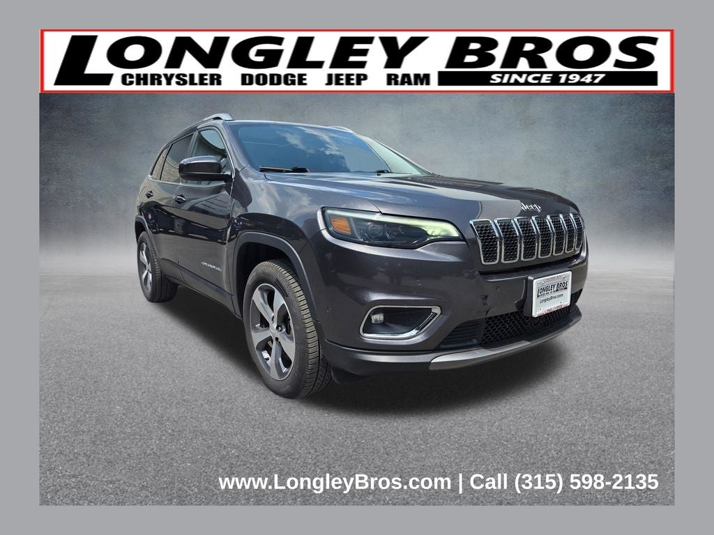 2021 Jeep Cherokee Limited in Granite Crystal Metallic Clearcoat — front three-quarter view