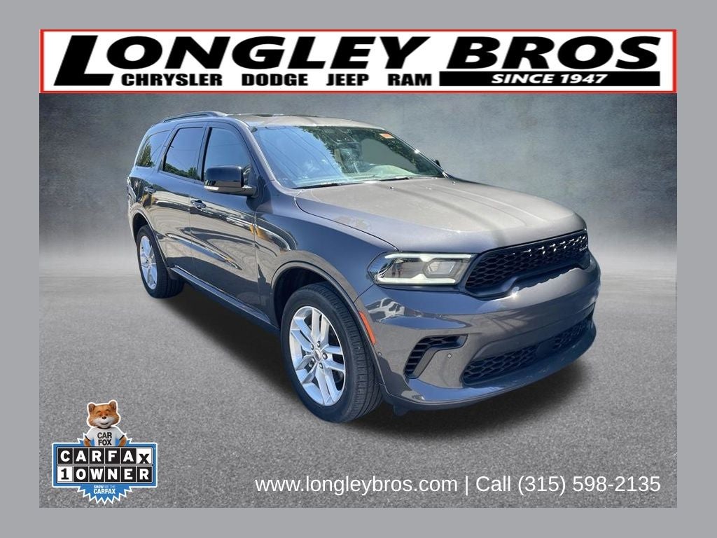 2024 Dodge Durango GT Premium in Vapor Gray — front three-quarter view