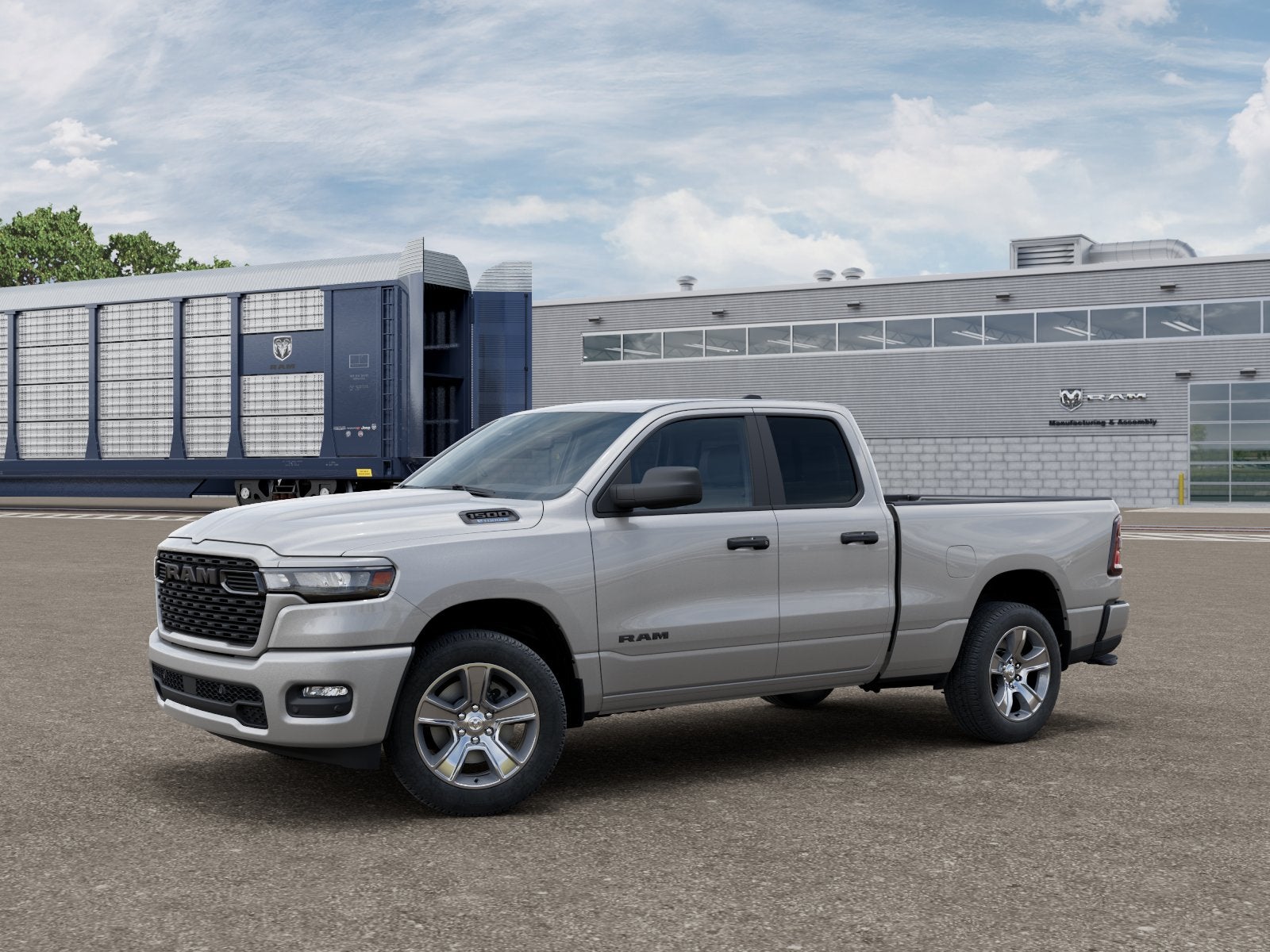 2026 RAM 1500 Express in Silver Zynith — front three-quarter view