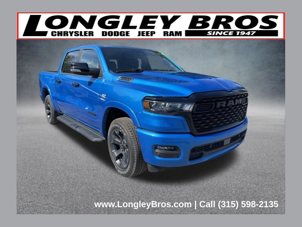2026 RAM 1500 Big Horn/Lone Star in Hydro Blue Pearlcoat — front three-quarter view