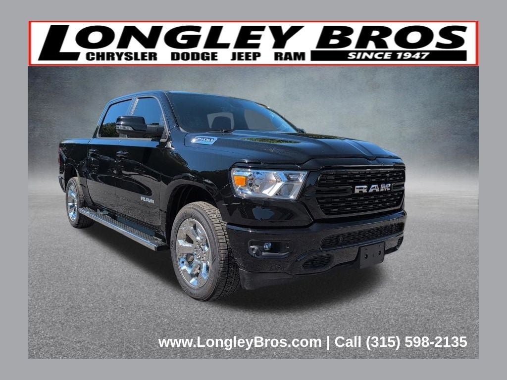 2023 RAM 1500 Big Horn/Lone Star in Diamond Black Crystal Pearlcoat — front three-quarter view
