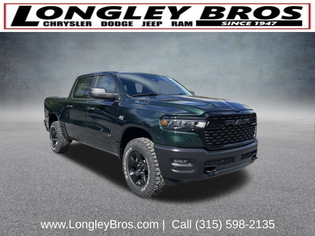 2026 RAM 1500 Warlock in Serrano Green Metallic — front three-quarter view