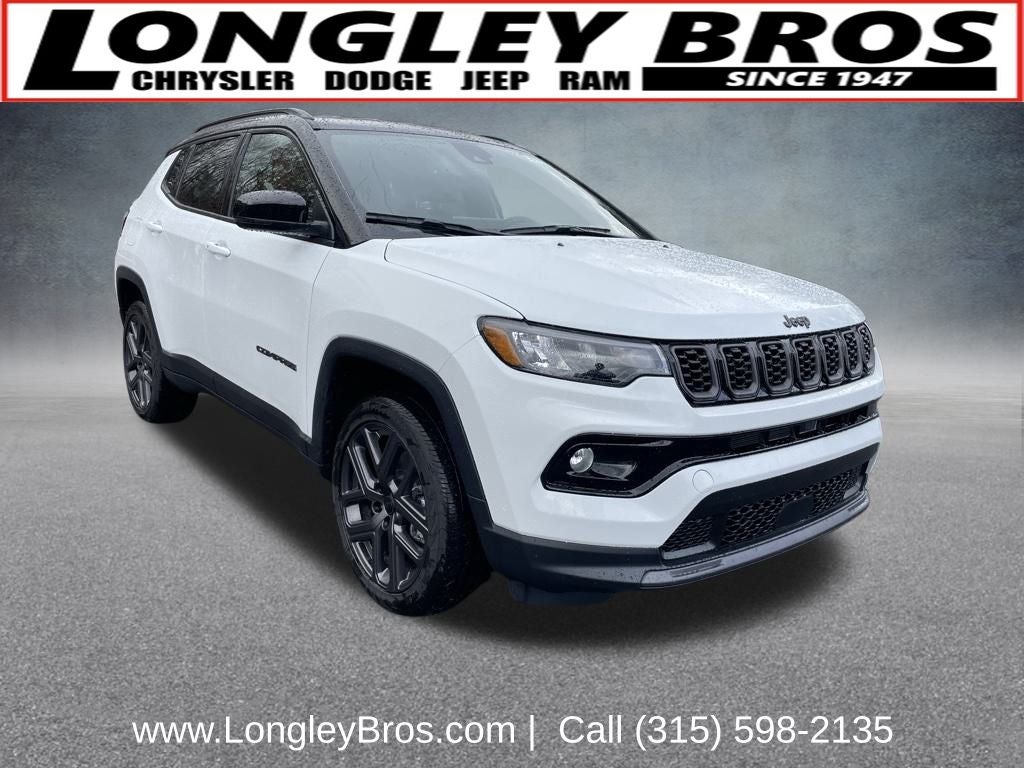 2026 Jeep Compass Limited in Bright White Clearcoat — front three-quarter view