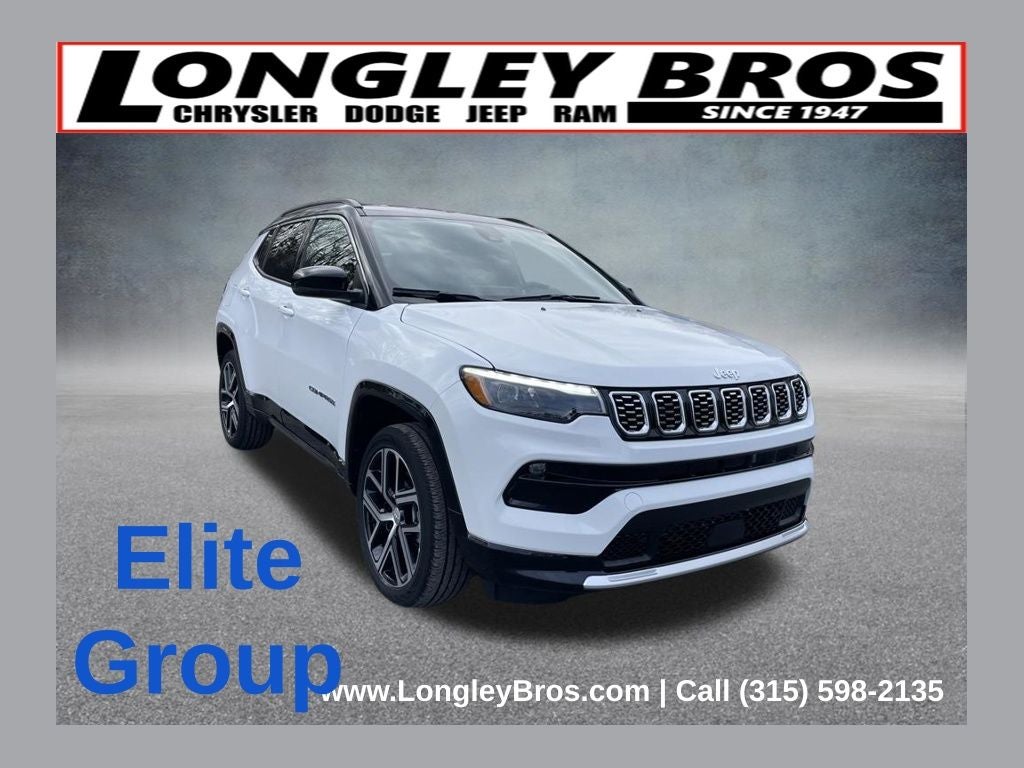 2024 Jeep Compass Limited in Bright White Clearcoat — front three-quarter view