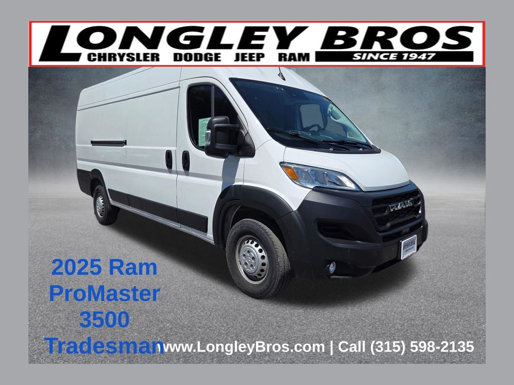 2025 RAM ProMaster 3500 High Roof in Bright White Clearcoat — front three-quarter view