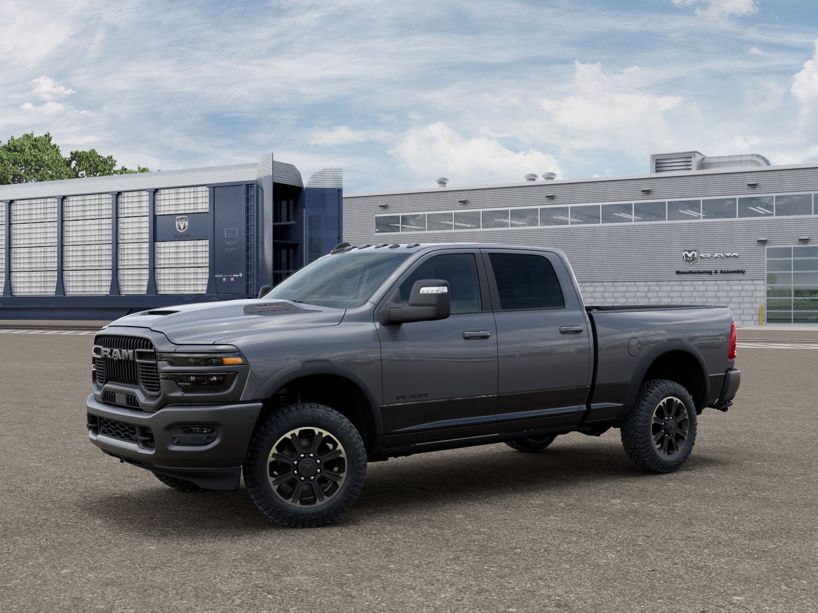2026 RAM 2500 Rebel in Ceramic Gray Clearcoat — front three-quarter view