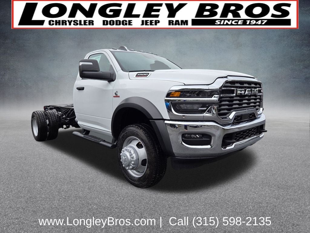 2026 RAM 5500HD Tradesman in Bright White Clearcoat — front three-quarter view