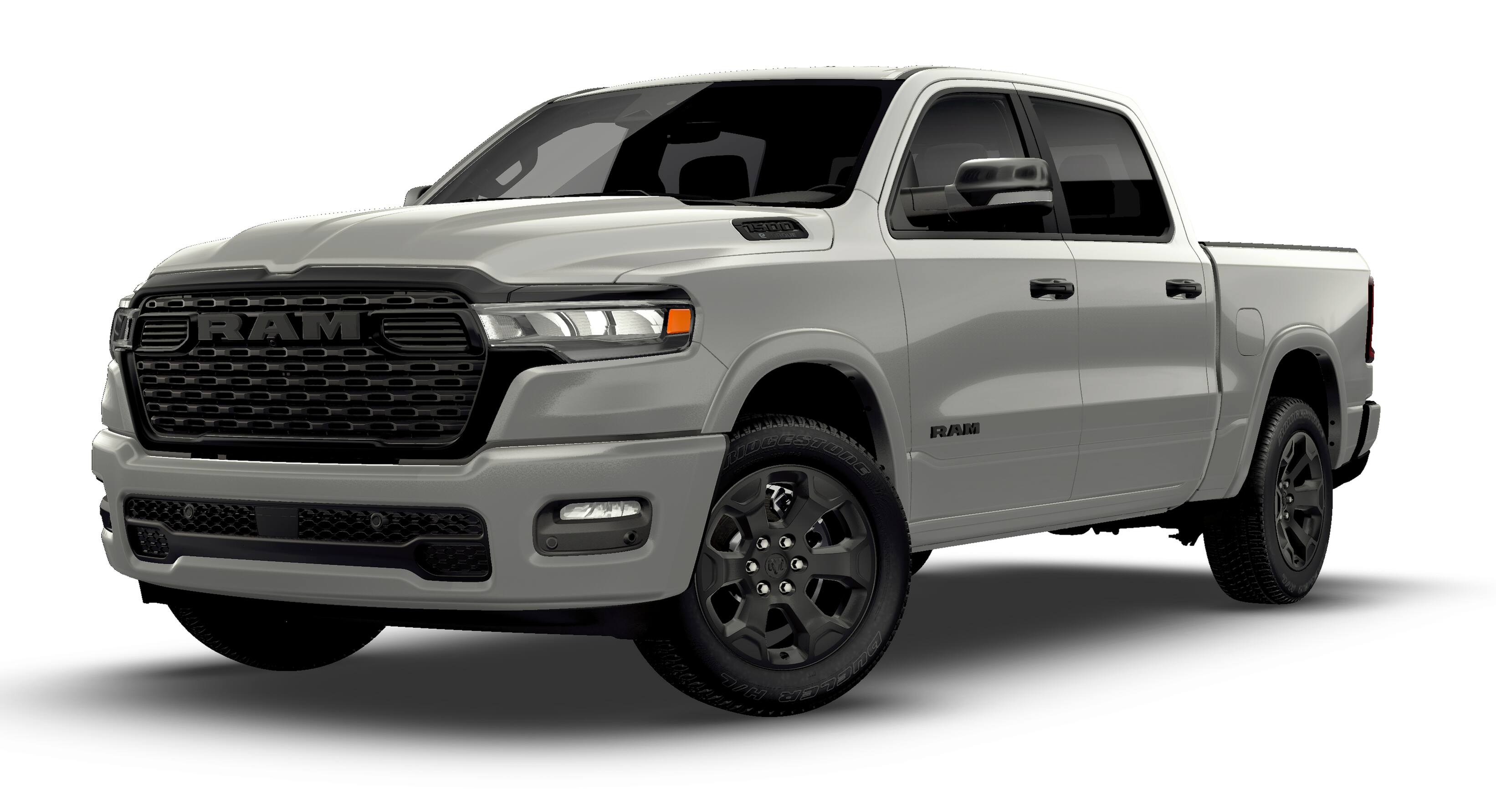2026 RAM 1500 RAM 1500 BIG HORN CREW CAB 4X4 5'7' BOX in Silver Zynith Exterior Paint — front three-quarter view